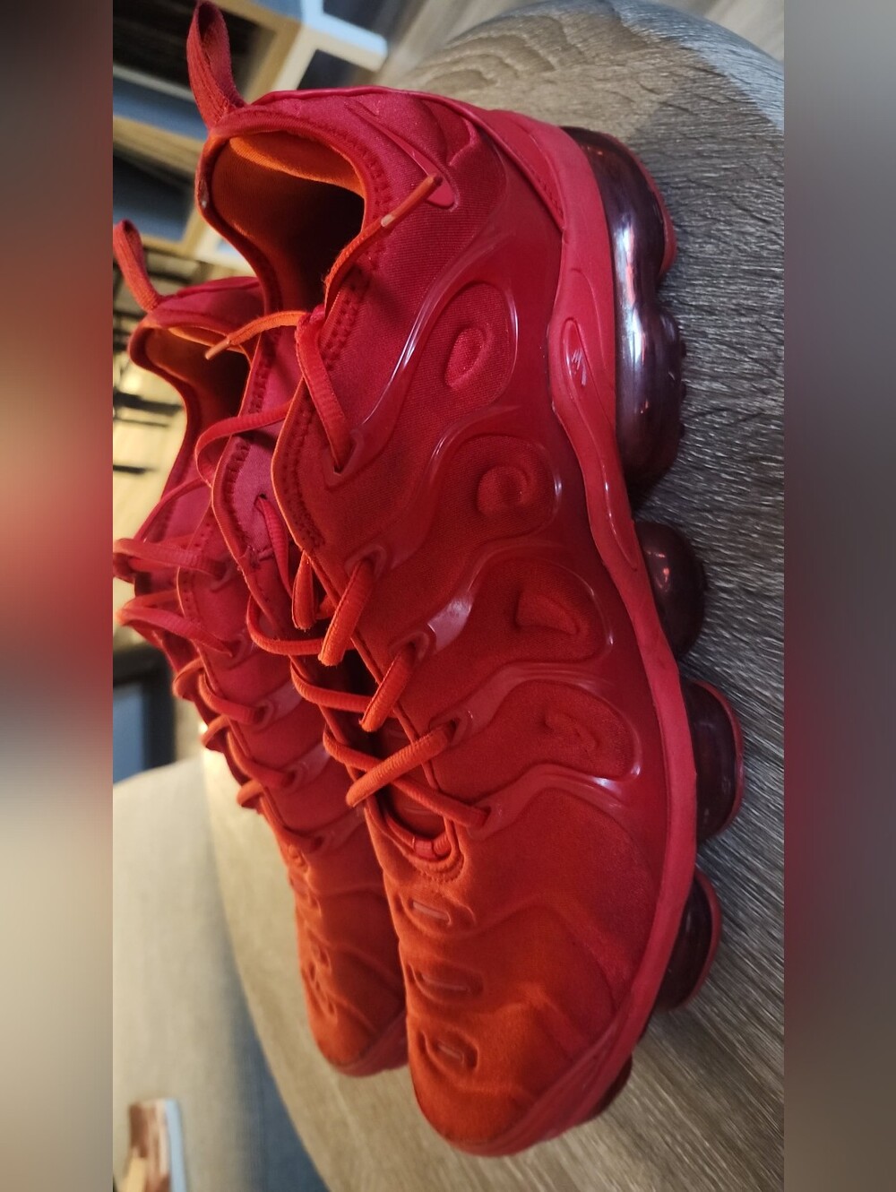 Nike Mens Red VaporMax-style Sneakers